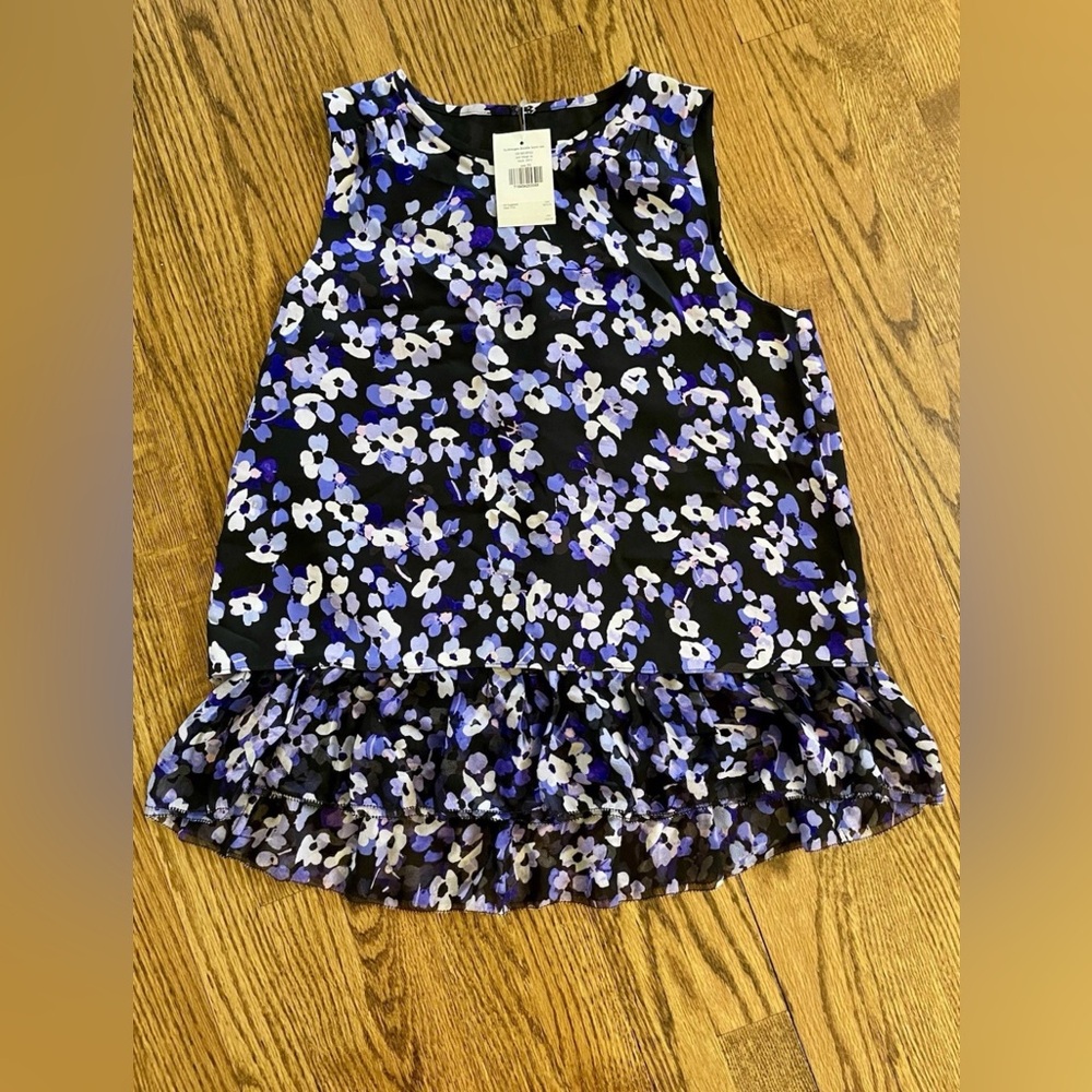 NWT $228 Kate Spade Hydrangea Sleeveless Blouse XS